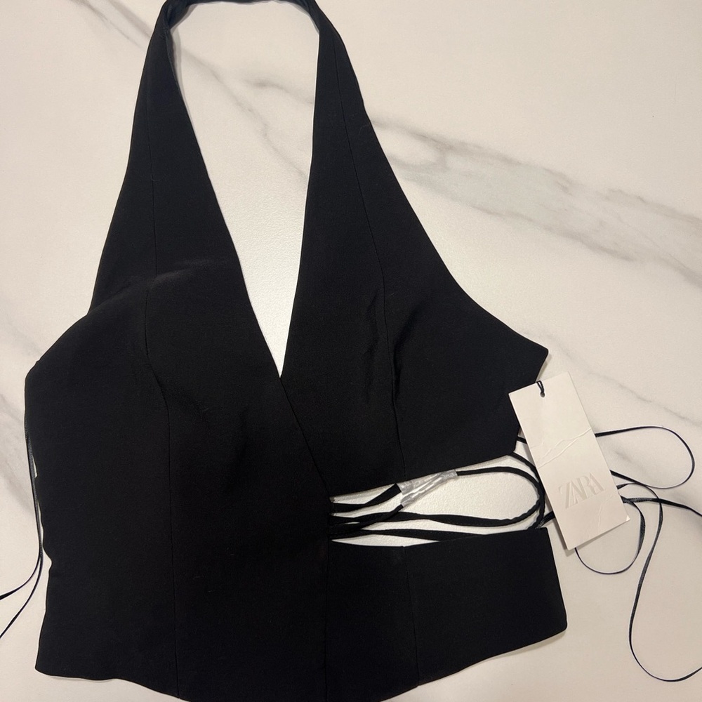 Zara Black Halter Top